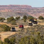 On the trail at the 2016 Moab Easter JeepÂ® Safari. From front t